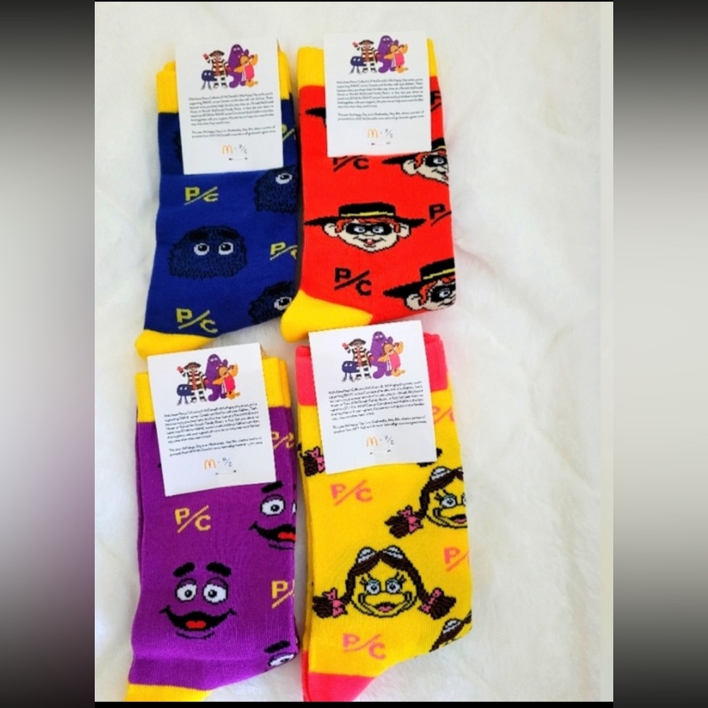 NWT rare McDonalds Hamburgler socks McDonalds x P/C new